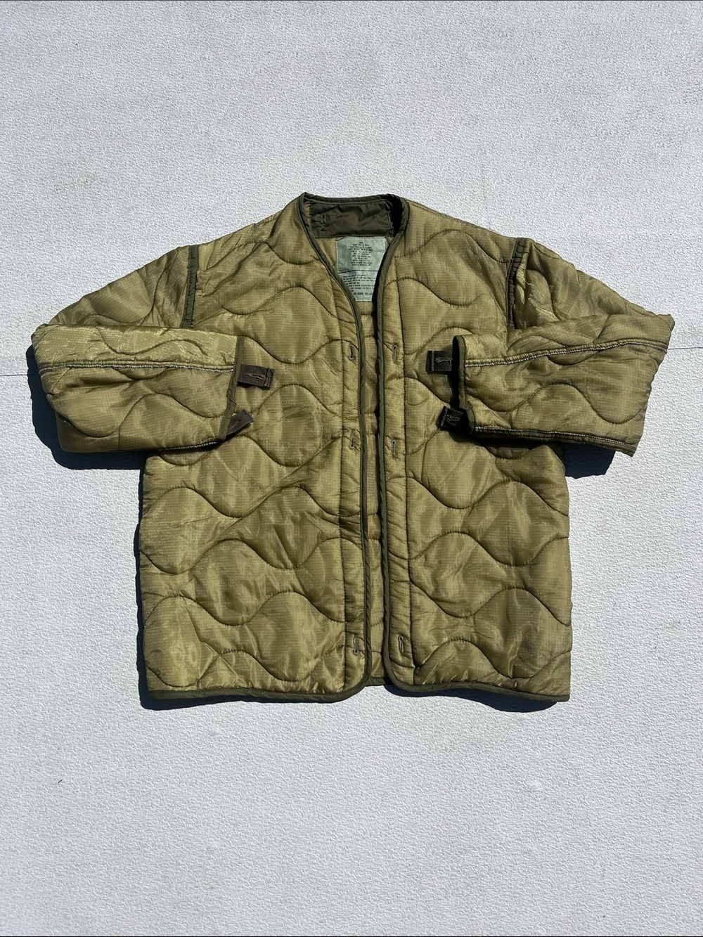 Vintage Army Olive Quilted Liner